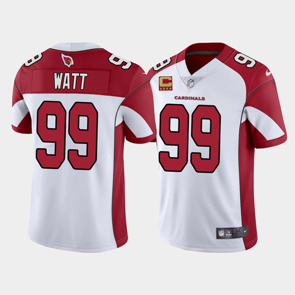 Men's Arizona Cardinals #99 J.J. Watt 2022 White With 4-star C Patch Vapor Untouchable Limited Stitched Jersey